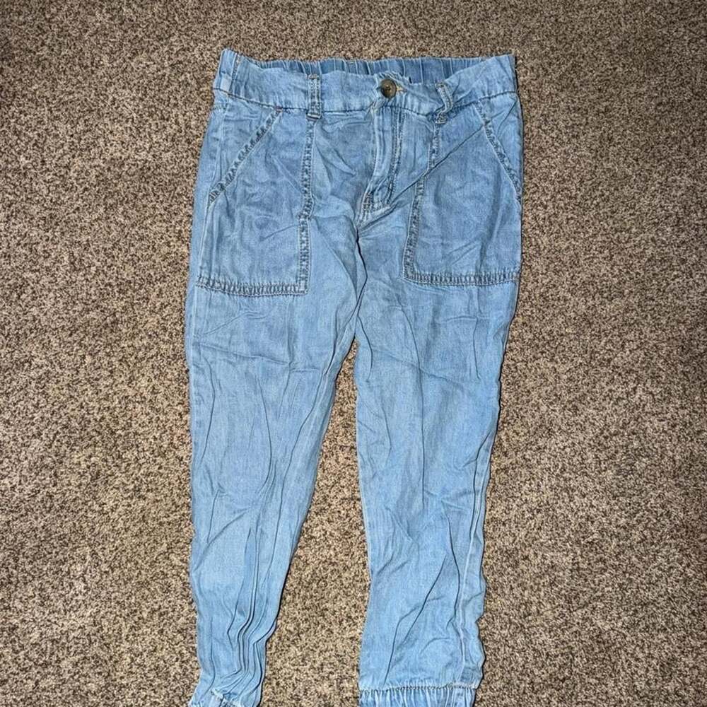 Thereabouts Girls Chambray Joggers Size 6 Light Wash Pants